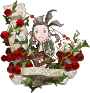 Yunita among roses.