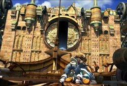 The gate opens.