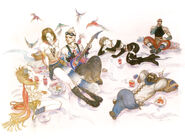 Promotional artwork from Final Fantasy X-2 featuring the Gullwings.