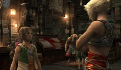 Kytes talking to Vaan in Migelo's Sundries.