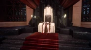 Iedolas's robes left on the throne.
