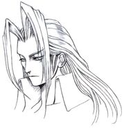 Concept art of Sephiroth's menu portrait by Tetsuya Nomura.