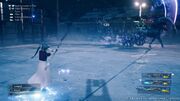 Aeriths normal attack on Eligor from FFVII Remake