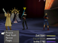 Irvine slowed in Final Fantasy VIII, as indicated by the blue ATB gauge.