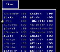 FFIV SNES Item Menu