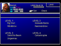 FFVII Limit Menu