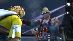 Brother using sign language to communicate with Tidus.