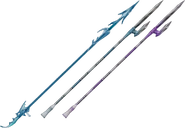 Kain's lances in EX Mode in his three outfits.