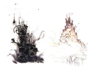 Kefka's Tower Sketches.jpg (275 KB) Alternate sketches of Kefka's tower by Yoshitaka Amano.
