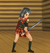 An avatar with Jack's katana from the Square-Enix Members Virtual World.