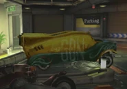 The vehicle, parked.