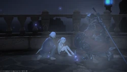 Gaius giving Allie medicine.