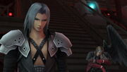 Genesis confronting Sephiroth in the Nibel Reactor.