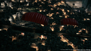 Parachuting down to the slums from FFVII Remake