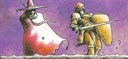Artwork of Red Mage and Warrior from Nintendo Power.