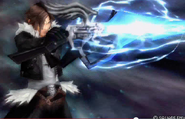 Squall charges his gunblade