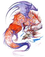 Yoshitaka Amano artwork of the Dragon.