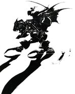 Yoshitaka Amano concept art of the Magitek armor for the main logo of Final Fantasy VI.