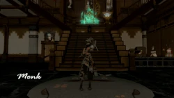 Monk's victory pose.