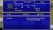 Third screen in the Status menu in the PSP version.