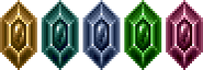 The five Crystals in Final Fantasy Mystic Quest.