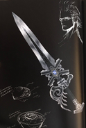 Artwork of Ignis and accessories associated with him.