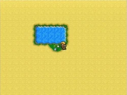Kaipo on the world map in Final Fantasy IV: The After Years (Wii).