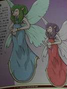 Artwork of (from left to right) a Sprite and a Titania.