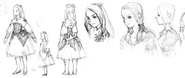 Refia preliminary sketches for Final Fantasy III 3D