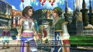 Shelinda interviews Yuna in Final Fantasy X-2.