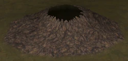 Render of Agart's volcano from underground (iOS).