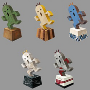 Talcott's cactuar statuettes.