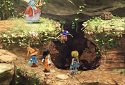 Eiko stuck on a tree from FFIX Remastered