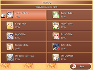 The Bestiary menu in the iOS version. Note that the completion of the bestiary is depending on the tale you played.