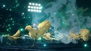 Chocobo and Moogle use Stampede from FFVII Remake