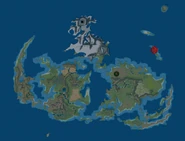 Location of Goblin Island, indicated by crosshair.