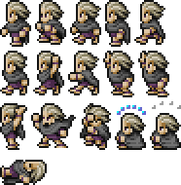 Golbez sprites in battle (Wii).