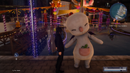 Moogle mascot at the Moogle Chocobo Carnival.