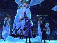 Two adventurers beside the Crystal Shrine before it was changed in patch 1.23.