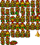 Sprite sheet of Gogo (SNES/PS/GBA).
