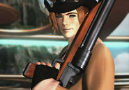 Irvine with his shotgun, the Valiant.