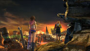 Tidus and Yuna at Zanarkand in the 100% completion ending.