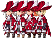 Main cast of Final Fantasy III as Red Mages.