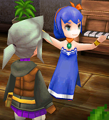 Luneth and the Dancing Girl in Final Fantasy III (iOS).