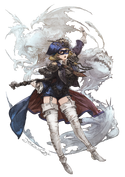 A hyur from Final Fantasy XIV sporting traditional Blue Mage garb.