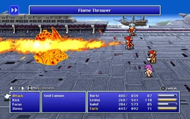 Lenna using Flamethrower from FFV Pixel Remaster