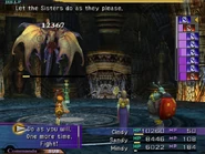 Sandy attacking in Final Fantasy X.