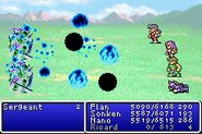 Flare I cast on all enemies in Final Fantasy II (GBA).