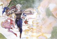 Yoshitaka Amano art of Krile and Bartz.