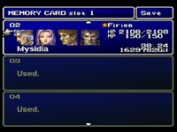 FFII PSX Save Menu